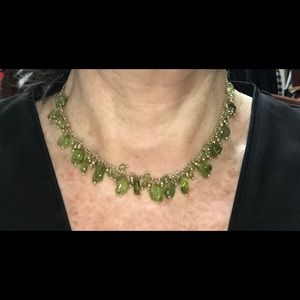 14k GOLD 16” CHAIN with PERIDOT STONES.